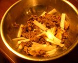 簡単　シンプル　牛と長芋のポン酢醤油和え作り方3写真