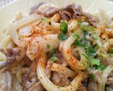 こってり旨い♪甘辛マヨで焼きうどん作り方5写真