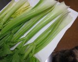 セロリ炒め(青菜炒め青梗菜＊小松菜)作り方1写真