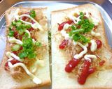 鰹節のケチャマヨチーズトースト　生姜風味作り方2写真