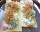 リメイク⋆ポテサラ+鰹節の和トースト作り方1写真