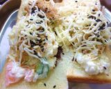 リメイク⋆ポテサラ+鰹節の和トースト作り方3写真