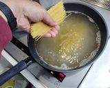 菜の花のワンパンスープパスタ作り方2写真