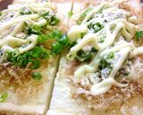 鰹節×葱の和風トースト　ほんのり蕎麦風味作り方3写真