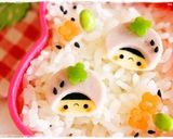 ＊キャラ弁＊　魚ニソDEイチゴ頭巾ちゃん作り方4写真