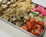 残ったうま煮や筑前煮de和風オムライス。作り方1写真