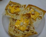 チェダチーズのパリパリワンタン黒胡椒風味作り方3写真