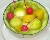 メロンの器で🍈メロンフルーツポンチ作り方4写真
