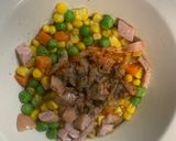 全てレンジクリーミー味噌キムチ炒飯弁当作り方4写真
