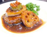 レンコンと人参のテリヤキハンバーグ作り方15写真