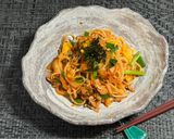 細麺だから具材と絡む！豚肉とニラのひやむぎ炒め作り方10写真