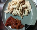 【簡単おつまみ】胡瓜と鶏ささみの梅肉和え作り方3写真