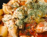 鶏肉とジャガイモのトマト缶煮＋短パスタ作り方2写真