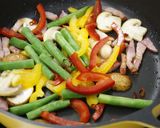 マッシュルームとカラフル野菜のパスタ♪作り方5写真