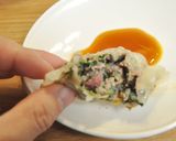 レバーとほうれん草が入った、『鉄骨餃子』作り方3写真