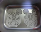 だるまミッキー＆ミニー　キャラ弁☆作り方1写真