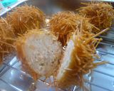 片手で食べれるエビブタ団子のトゲトゲ揚げ作り方5写真