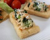 ツナポテ小松菜ソテーの油揚げカナッペ作り方5写真
