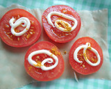 簡単♬トマトで♡とまとピザ　マヨカレー味作り方3写真