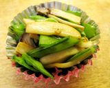 エリンギと絹さやのにんにく塩バター炒め作り方5写真
