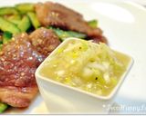 ネギ白だしだれで食べる牛肉と胡瓜の炒め作り方4写真