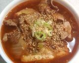 豚肉と白菜とキノコのゴマ風味ピリ辛お雑煮作り方8写真