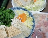 春菊・エノキ・白菜入りのあんこう鍋作り方2写真