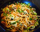 みそ味の焼きうどん作り方9写真