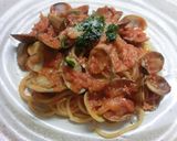 あさりのトマトクリームパスタ作り方6写真