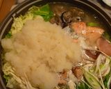 鯖缶で☆ダシ要らず海鮮みぞれ鍋☆雪見鍋作り方3写真