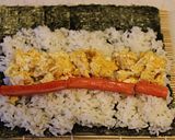 節分に♪簡単！卵とカニかまの海苔巻き作り方3写真