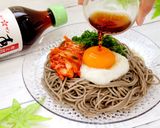 【麺つゆ】キムチと卵のとろろ冷やしそば作り方5写真