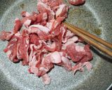 簡単　葉にんにくと豚こまのゴマ油醤油炒め作り方2写真