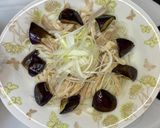 なすと蒸し鶏の冷麦おろし酢醤油でサッパリ作り方9写真