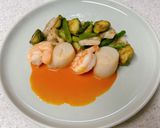 オマール海老のソースでホタテとエビと野菜作り方8写真