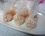 ♡☆とろりあんかけ♪鶏ひき肉と豆腐の茶巾作り方2写真
