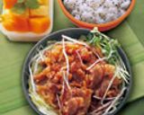 あぐ〜肉とパパイヤのスタミナ丼作り方5写真