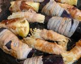 簡単！なすとえのきの豚しゃぶバラ肉巻き☆作り方4写真