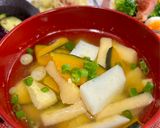 かぼちゃとはんぺんのお味噌汁♪作り方3写真
