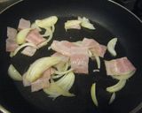 ツナベーコンのあっさりスープスパ作り方1写真