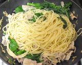 塩麹豚＆かき菜のパスタ(菜の花でも）作り方4写真