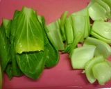 チンゲン菜と長いも・厚揚げの炒め餡作り方1写真