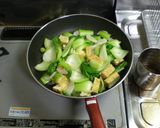 チンゲン菜と長いも・厚揚げの炒め餡作り方8写真