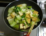チンゲン菜と長いも・厚揚げの炒め餡作り方10写真