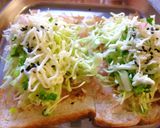 塩麹×味噌×鰹節の葱キャベツトースト作り方5写真