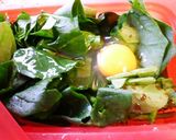 ホウレン草の目玉蒸し作り方1写真