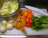簡単っ♪ごろり野菜のモグモグ食べるスープ作り方1写真