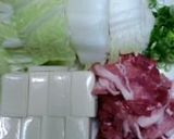 白菜と豚の肉豆腐✿作り方1写真