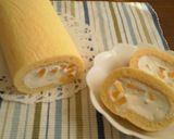 簡単☆フワフワ～☆黄桃缶のロールケーキ作り方28写真