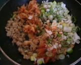 挽肉とキムチの卵とじ丼♡作り方3写真